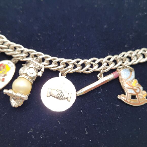 Monet Charm Bracelet, Texas, Holly Hobbie, Wells Sterling Masks, CAC Sterling - Picture 5 of 10